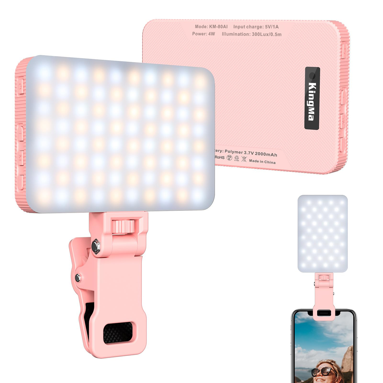Photography Lighting Handheld - Перезаряжаемый фотографический штатив King Ma Pink-портативный