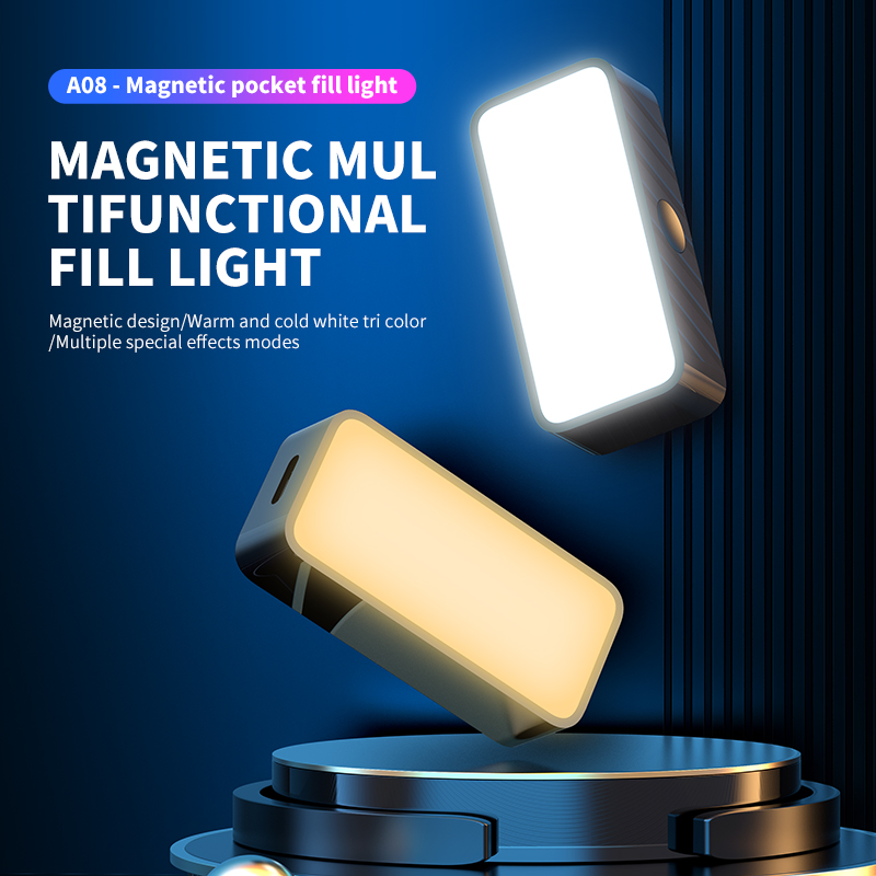 Photography Lighting Description - Магнитный портативный мини-светильник для селфи, регулируемое